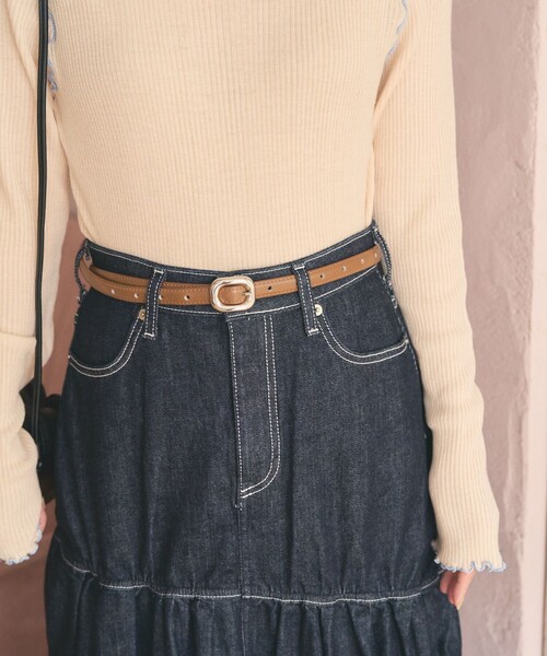 FREAK'S STORE（フリークスストア）の「ニュアンスバックルベルト（ベルト・レディース・ブラック/ベージュ・ONE SIZE）」の3枚目の写真