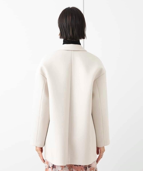 MICHEL KLEIN(ミッシェル・クラン)の「ボンディングミドル丈コート(セットアップ対応)(チェスターコート・レディース・アイボリー/ブラック・38)」の20枚目の写真