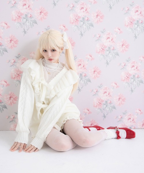 DearMyLoveRose(ディアマイラブローズ)の「パールバックルリボンストラップパンプス 【大きいサイズ有】(パンプス・レディース・ブラック系その他/ブラック/ホワイト/レッド・22.5cm/23cm/23.5cm/24cm/24.5cm/25cm)」の22枚目の写真