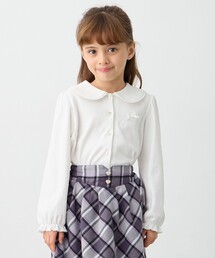 AD2001 archive 丸襟スパンコール半袖ブラウス 白 AD2001 archive 丸襟スパンコール半袖ブラウス 白 AD2023