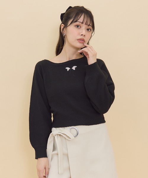 【セール】ワンショルリボンレースニット（ニット/セーター）｜REDYAZEL（レディアゼル）