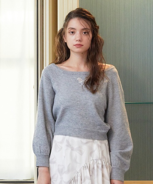 【セール】ワンショルリボンレースニット（ニット/セーター）｜REDYAZEL（レディアゼル）