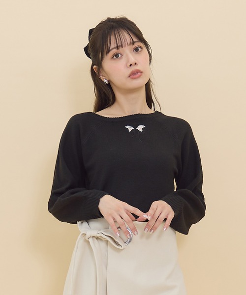 【セール】ワンショルリボンレースニット（ニット/セーター）｜REDYAZEL（レディアゼル）