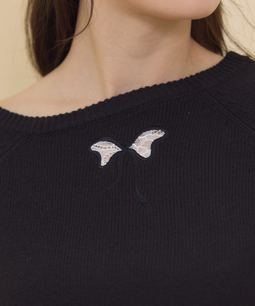 【セール】ワンショルリボンレースニット（ニット/セーター）｜REDYAZEL（レディアゼル）