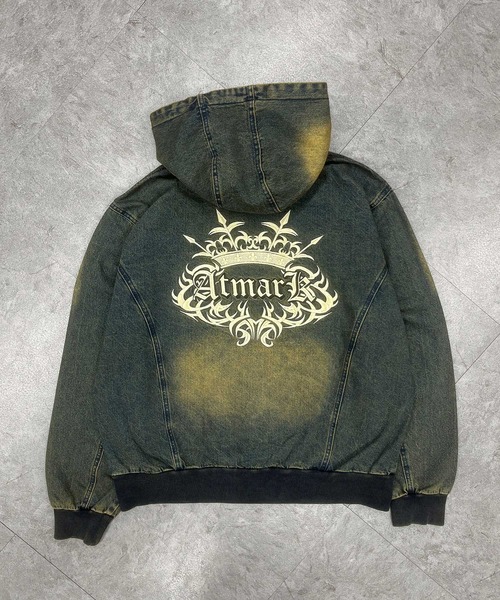 2サイズ展開 / UNISEX 》ATMARKトライバルクラウンロゴデニム