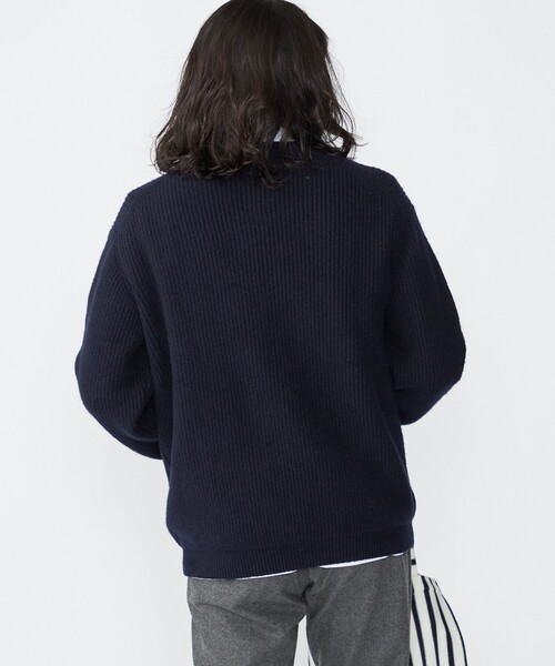 セール】SHIPS:〈手洗い可能〉7ゲージ ブラッシュド コットン クルー