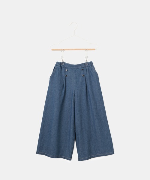 ROPE' PICNIC（ロペピクニック）の「【KIDS】ハートボタンデニムワイドパンツ（デニムパンツ・キッズ・ネイビー/サックスブルー・150/120/130/140）」の4枚目の写真