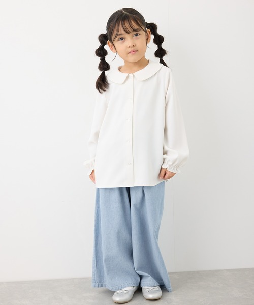 ROPE' PICNIC（ロペピクニック）の「【KIDS】ハートボタンデニムワイドパンツ（デニムパンツ・キッズ・ネイビー/サックスブルー・150/120/130/140）」の16枚目の写真