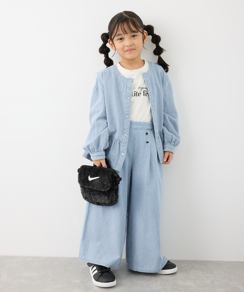 ROPE' PICNIC（ロペピクニック）の「【KIDS】ハートボタンデニムワイドパンツ（デニムパンツ・キッズ・ネイビー/サックスブルー・150/120/130/140）」の18枚目の写真