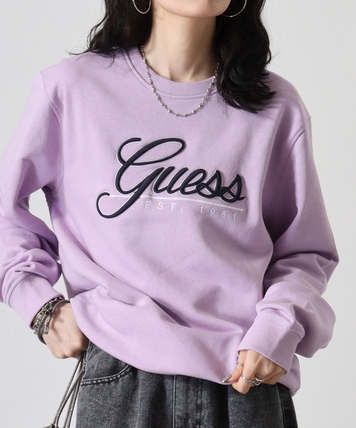 Guess（ゲス）の「GUESS BEAU CN SWEATSHIRT スウェット（スウェット・メンズ・パープル・XL/M/L）」の4枚目の写真