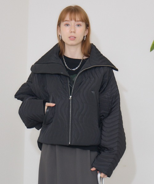 SALTPLUS　ウェーブキルトビッグスリーブブルゾン