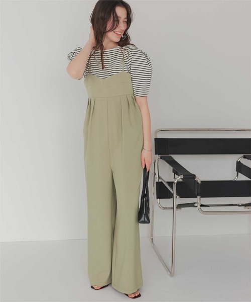 titivate（ティティベイト）の「ビスチェデザインキャミソールサロペット（サロペット/オーバーオール・レディース・ライトカーキ/ブラック/グレー・L/M/S/SP）」の13枚目の写真