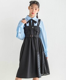 ZIDDY（ジディ）の「シフォンプリーツ切り替えジャンパースカート(130~160cm)（ワンピース・キッズ）」