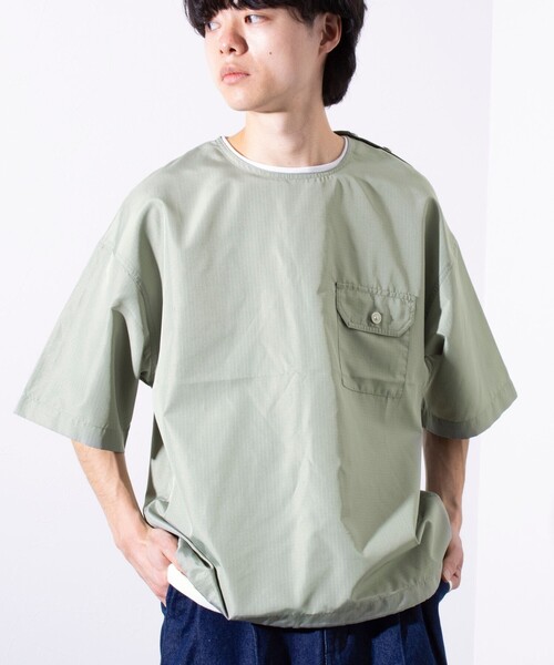 TAION（タイオン）の「【TAION/タイオン】ミリタリー Ripstop 半袖Tシャツ ポケT ユニセックス（Tシャツ/カットソー・メンズ・ブラック/ネイビー/セージグリーン・M/L/XL）」の5枚目の写真