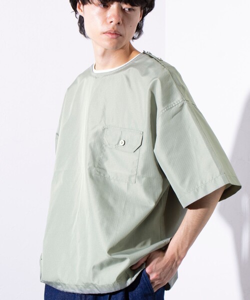 TAION（タイオン）の「【TAION/タイオン】ミリタリー Ripstop 半袖Tシャツ ポケT ユニセックス（Tシャツ/カットソー・メンズ・ブラック/ネイビー/セージグリーン・M/L/XL）」の6枚目の写真