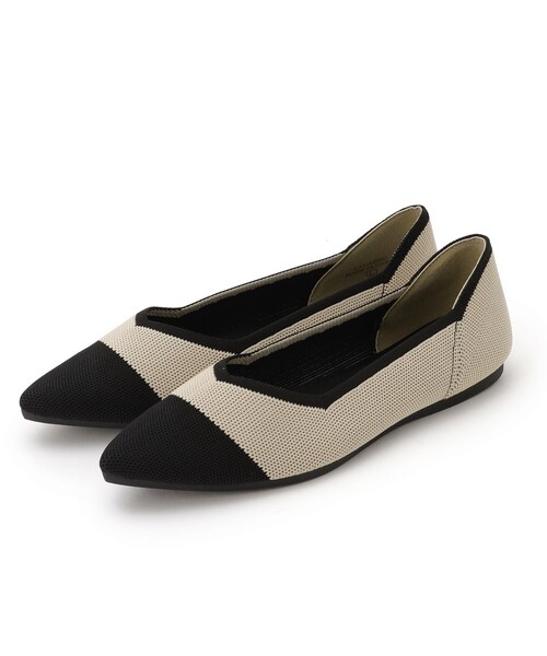 OPAQUE.CLIP(オペークドットクリップ)の「【軽量/洗える】ポインテッドトゥニットパンプス(パンプス・レディース・ベージュ系4/ベージュ系/ブラック/シルバー・03/02/01)」の6枚目の写真