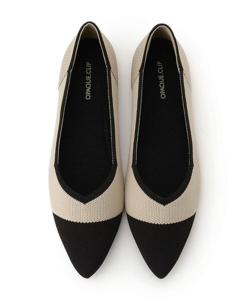 OPAQUE.CLIP(オペークドットクリップ)の「【軽量/洗える】ポインテッドトゥニットパンプス(パンプス・レディース・ベージュ系4/ベージュ系/ブラック/シルバー・03/02/01)」の9枚目の写真