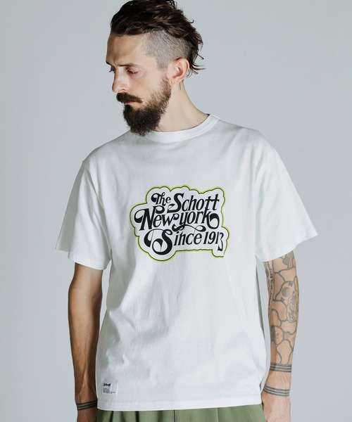 Schott ショット T-SHIRT CURSIVE SCRIPT 半袖Tシャツ ショット Schott T-SHIRT CURSIVE SCRIPT カーシヴ スクリプト