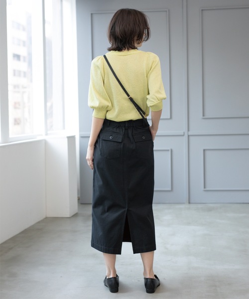 OPAQUE.CLIP（オペークドットクリップ）の「《S-LLsize》ストレッチベイカーナロースカート【洗濯機洗い可】（スカート・レディース・カーキ/アイボリー/ブラック・40/38/42/36）」の13枚目の写真