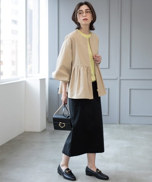 OPAQUE.CLIP（オペークドットクリップ）の「《S-LLsize》ストレッチベイカーナロースカート【洗濯機洗い可】（スカート・レディース・カーキ/アイボリー/ブラック・40/38/42/36）」の14枚目の写真