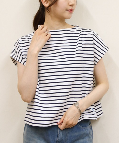 オーシバル ORCIVAL フレンチスリーブ ボートネック プルオーバー #B271 SS25 FRENCH SLEEVE BOAT NECK P.O. レディース ボーダー ECRU MARINE  正規取扱店 ORCIVAL オーシバル フレンチスリーブ ボートネック プル