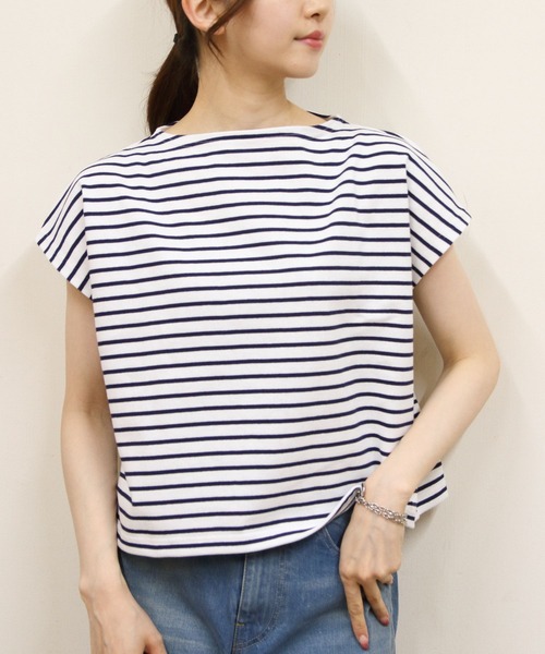 オーシバル ORCIVAL フレンチスリーブ ボートネック プルオーバー #B271 SS25 FRENCH SLEEVE BOAT NECK P.O. レディース ボーダー ECRU MARINE  正規取扱店 ORCIVAL オーシバル フレンチスリーブ ボートネック プル