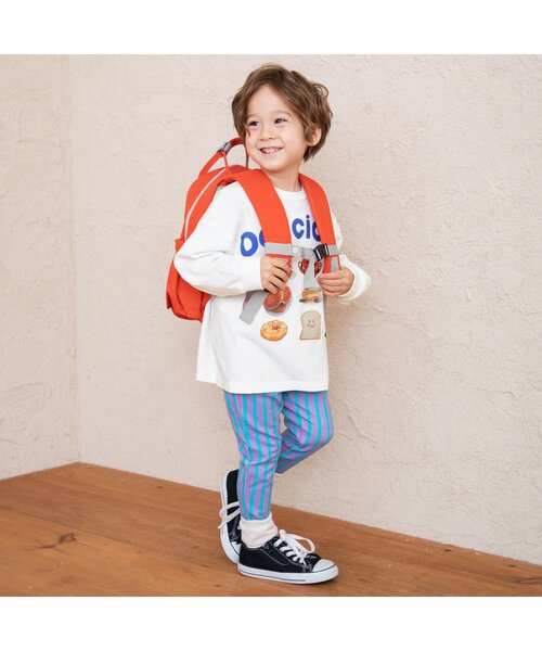 BREEZE（ブリーズ）の「【ジュニア対応】4柄4色長袖Tシャツ（Tシャツ/カットソー・キッズ・チャコール/ラベンダー/オフホワイト/サックスブルー・110/100/90/80/130/120/150/140）」の7枚目の写真