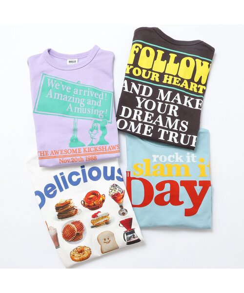 BREEZE（ブリーズ）の「【ジュニア対応】4柄4色長袖Tシャツ（Tシャツ/カットソー・キッズ・チャコール/ラベンダー/オフホワイト/サックスブルー・110/100/90/80/130/120/150/140）」の12枚目の写真