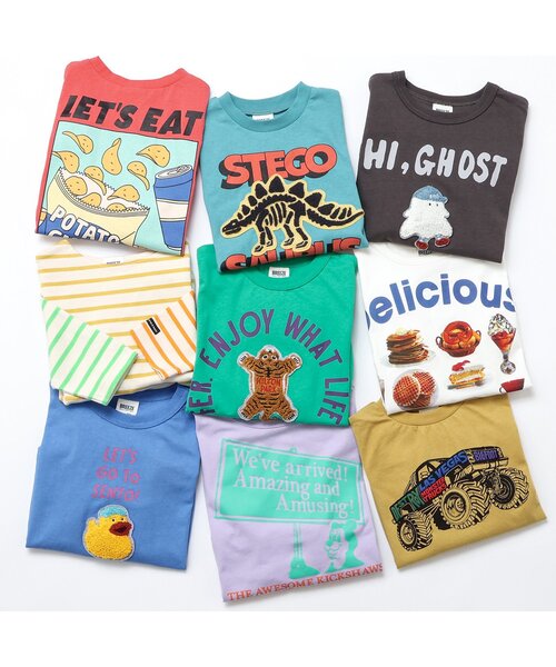 BREEZE（ブリーズ）の「【ジュニア対応】4柄4色長袖Tシャツ（Tシャツ/カットソー・キッズ・チャコール/ラベンダー/オフホワイト/サックスブルー・110/100/90/80/130/120/150/140）」の14枚目の写真