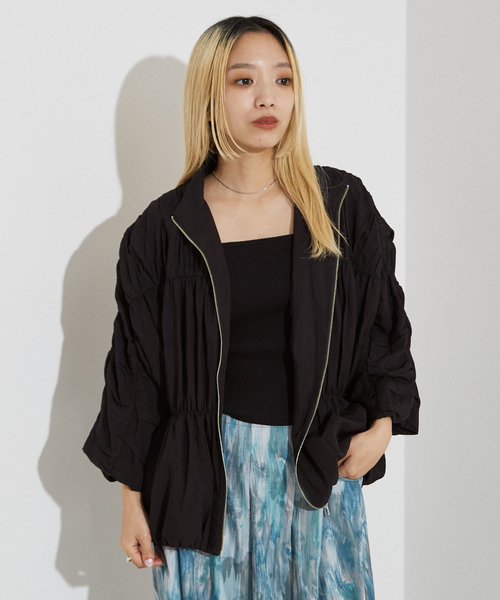 NOMINE(ノミネ)の「シャーリング ブルゾン(ブルゾン・レディース・アイボリー/ブラック/セージグリーン・フリー)」の12枚目の写真