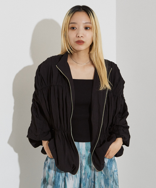 NOMINE(ノミネ)の「シャーリング ブルゾン(ブルゾン・レディース・アイボリー/ブラック/セージグリーン・フリー)」の13枚目の写真