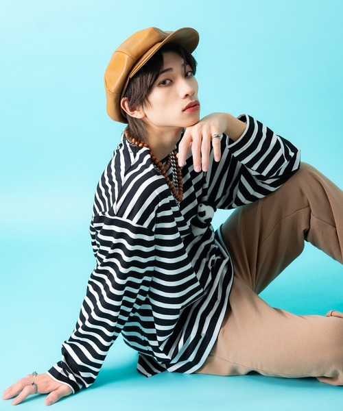 Teddy ① TEDDY ankoROCK ボーダーボートネックカットソー / メンズ レディース