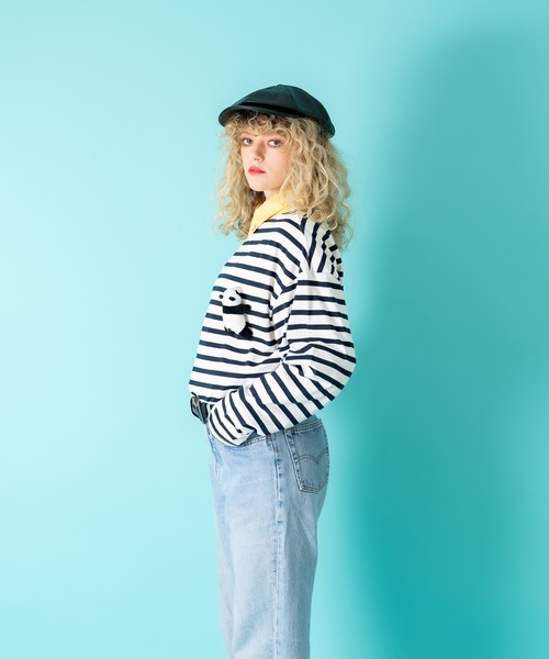 TEDDY ankoROCK ボーダーボートネックカットソー / メンズ レディース