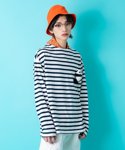 TEDDY ankoROCK ボーダーボートネックカットソー / メンズ