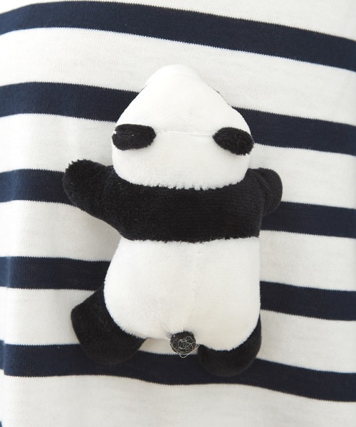 ankoROCK（アンコロック）の「TEDDY ankoROCK ボーダーボートネックカットソー / メンズ レディース ユニセックス 長袖 ロングT シャツ 柄 ルーズシルエット ワンポイント（Tシャツ/カットソー・メンズ・ネイビー/ブラック・L/M/S）」の22枚目の写真