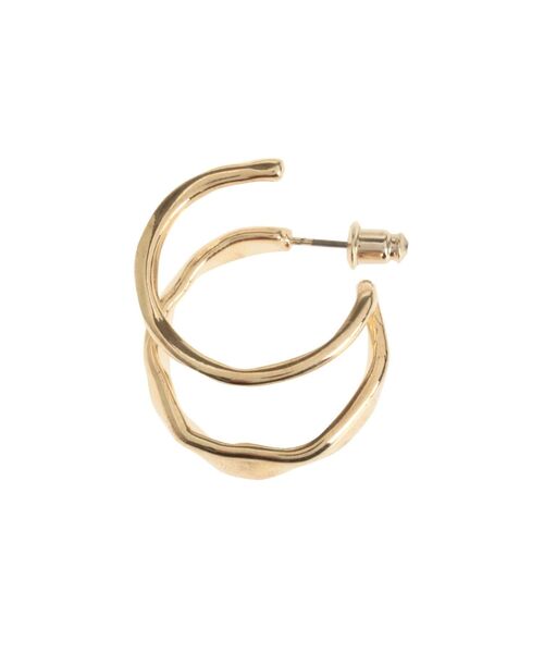 EMODA（エモダ）の「ニュアンスダブルフープピアス（ピアス（両耳用）・レディース・ゴールド/シルバー・FREE）」の7枚目の写真