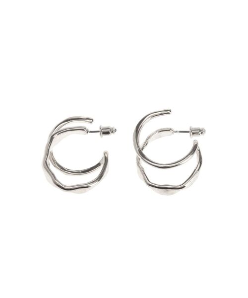 EMODA（エモダ）の「ニュアンスダブルフープピアス（ピアス（両耳用）・レディース・ゴールド/シルバー・FREE）」の10枚目の写真