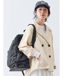 Live in comfort（リブインコンフォート）の「リブ　イン　コンフォート　シンプルライフ研究家　マキさんとつくった　ガバッと開いて入れやすい　二層構造の買い物用リュック〈ブラック×チャコール〉（バックパック/リュック）」