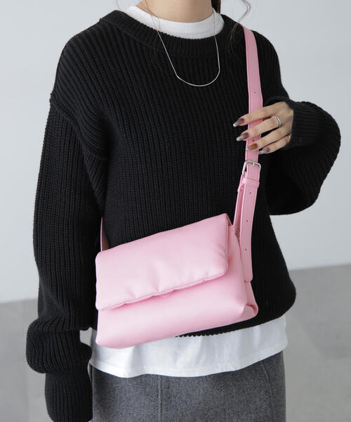 FREE'S MART(フリーズマート)の「◆パフショルダーバッグ(ショルダーバッグ・レディース・ピンク/ブラック・フリ-)」の15枚目の写真