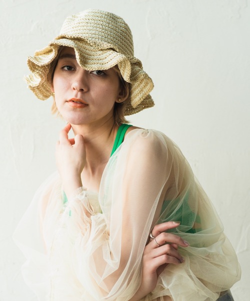 ORIENT MILLINERY(オリエント ミリナリー)の「MONET【モネ】(ハット・レディース・ベージュ/グリーン/ブラック・FREE)」の14枚目の写真