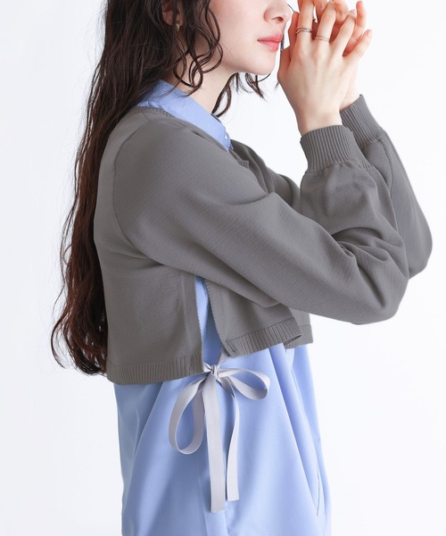 somari imagination(ソマリ イマジネーション)の「シャツドッキングニットプルオーバー(シャツ/ブラウス・レディース・ピンク/グレー・2/1)」の13枚目の写真