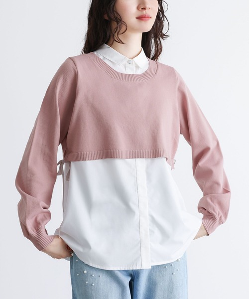 somari imagination(ソマリ イマジネーション)の「シャツドッキングニットプルオーバー(シャツ/ブラウス・レディース・ピンク/グレー・2/1)」の18枚目の写真