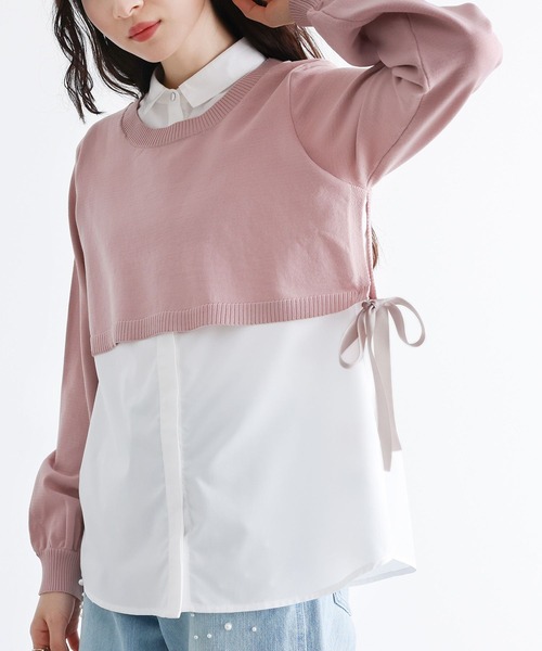 somari imagination(ソマリ イマジネーション)の「シャツドッキングニットプルオーバー(シャツ/ブラウス・レディース・ピンク/グレー・2/1)」の19枚目の写真
