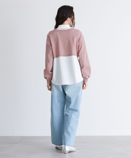 somari imagination(ソマリ イマジネーション)の「シャツドッキングニットプルオーバー(シャツ/ブラウス・レディース・ピンク/グレー・2/1)」の21枚目の写真