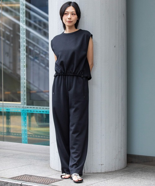 Munich（ミューニック）の「ブークレー×ギマメッシュドッキングトップス（Tシャツ/カットソー・レディース・アイボリー/ブラック/グレイッシュブルー・FREE）」の15枚目の写真