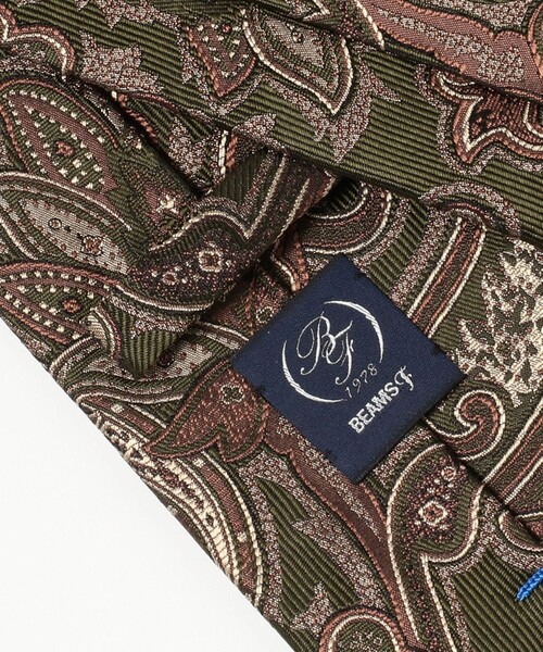 BEAMS F(ビームスエフ)の「【シルク ペイズリー柄 ジャカード ネクタイ】(ネクタイ・メンズ・オリーブ/ネイビー・ONE SIZE)」の4枚目の写真