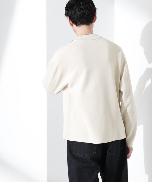 NANO universe(ナノユニバース)の「14ゲージミラノリブ ジャケTEE 長袖 (手洗い可能)(Tシャツ/カットソー・メンズ・ネイビー/グリーン/アイボリー・S/M/L)」の8枚目の写真