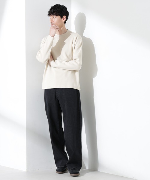 NANO universe(ナノユニバース)の「14ゲージミラノリブ ジャケTEE 長袖 (手洗い可能)(Tシャツ/カットソー・メンズ・ネイビー/グリーン/アイボリー・S/M/L)」の7枚目の写真