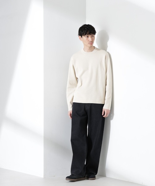 NANO universe(ナノユニバース)の「14ゲージミラノリブ ジャケTEE 長袖 (手洗い可能)(Tシャツ/カットソー・メンズ・ネイビー/グリーン/アイボリー・S/M/L)」の6枚目の写真