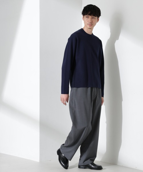 NANO universe(ナノユニバース)の「14ゲージミラノリブ ジャケTEE 長袖 (手洗い可能)(Tシャツ/カットソー・メンズ・ネイビー/グリーン/アイボリー・S/M/L)」の20枚目の写真